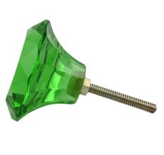 Green Diamond Shape Big Glass Drawer Knob